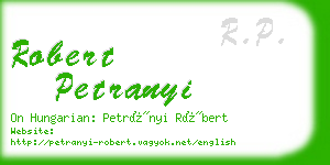 robert petranyi business card